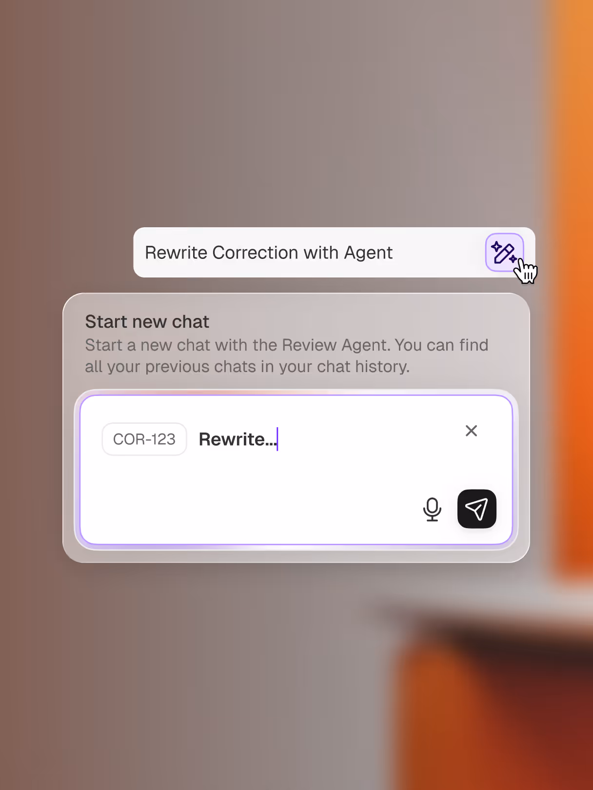 Rewrite correction with agent