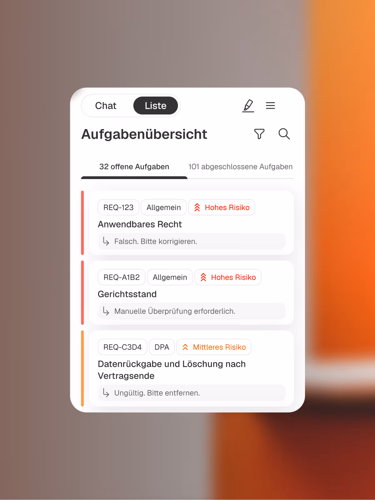Aufgabenübersicht