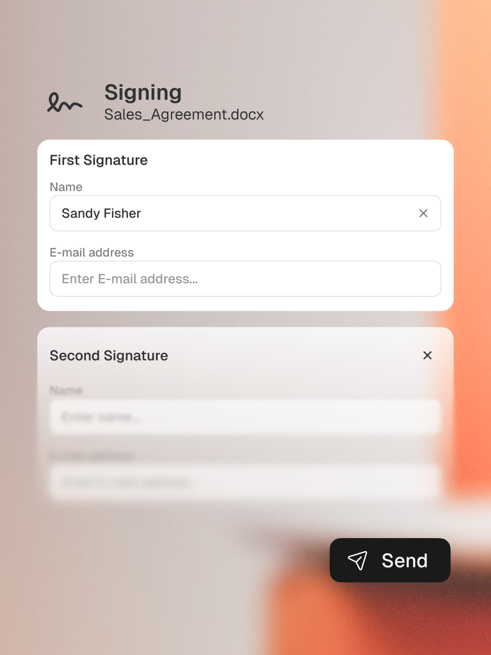 Send for signing