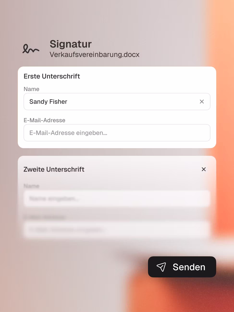 Bereit für die Signatur