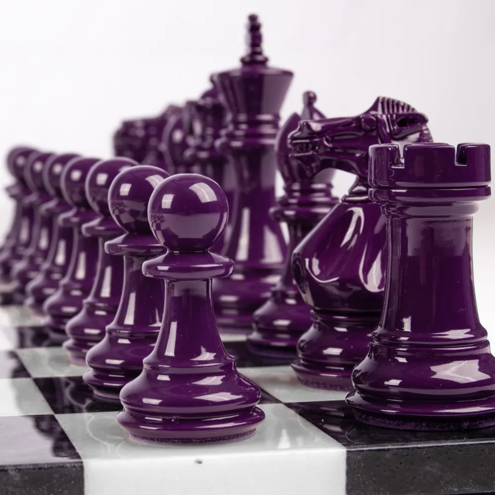 Purling's Bold Jubilee Chess Set purple side
