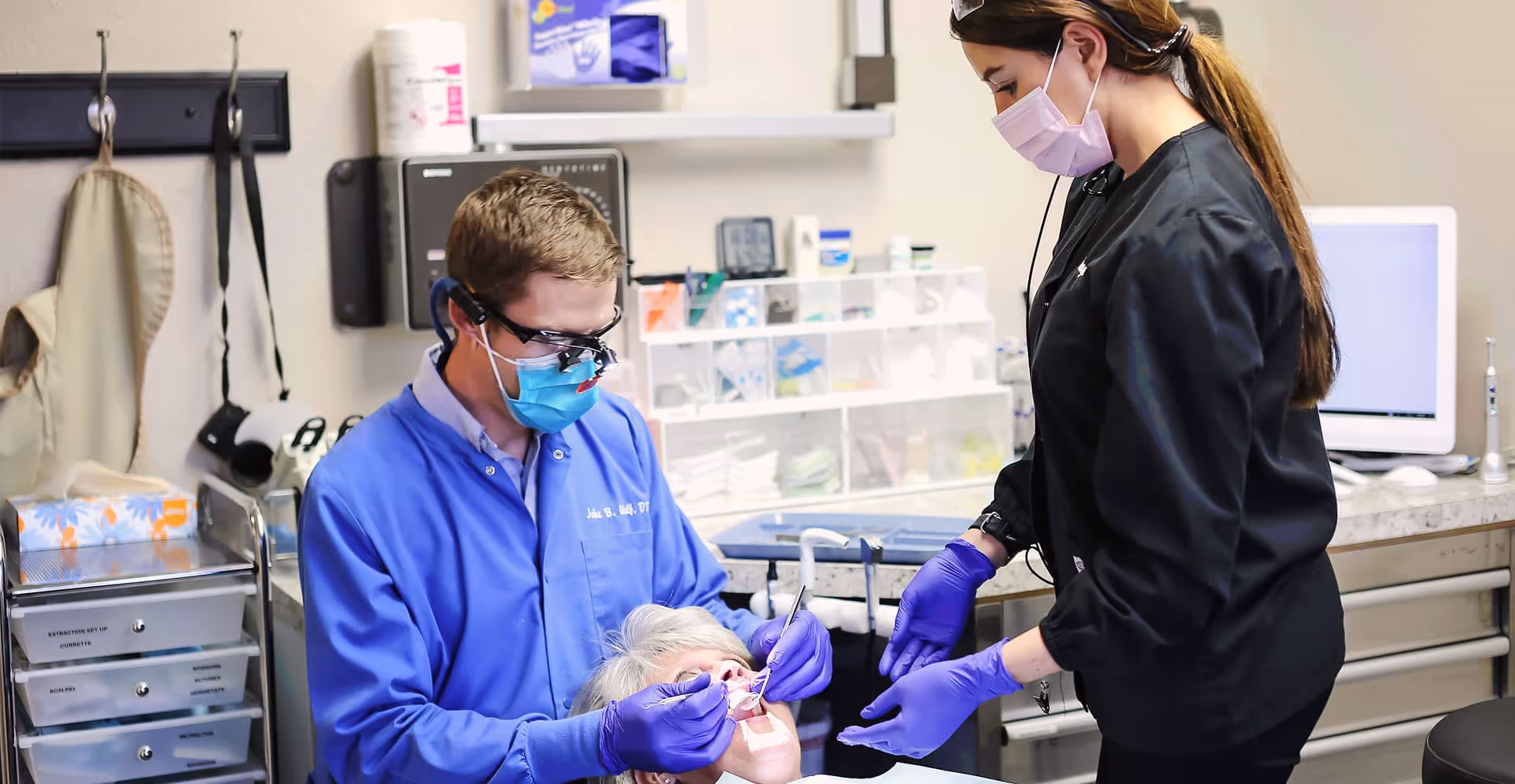 Dr. Jake B. Wolf in the Organ Mountain Dental treatment room, Las Cruces, NM