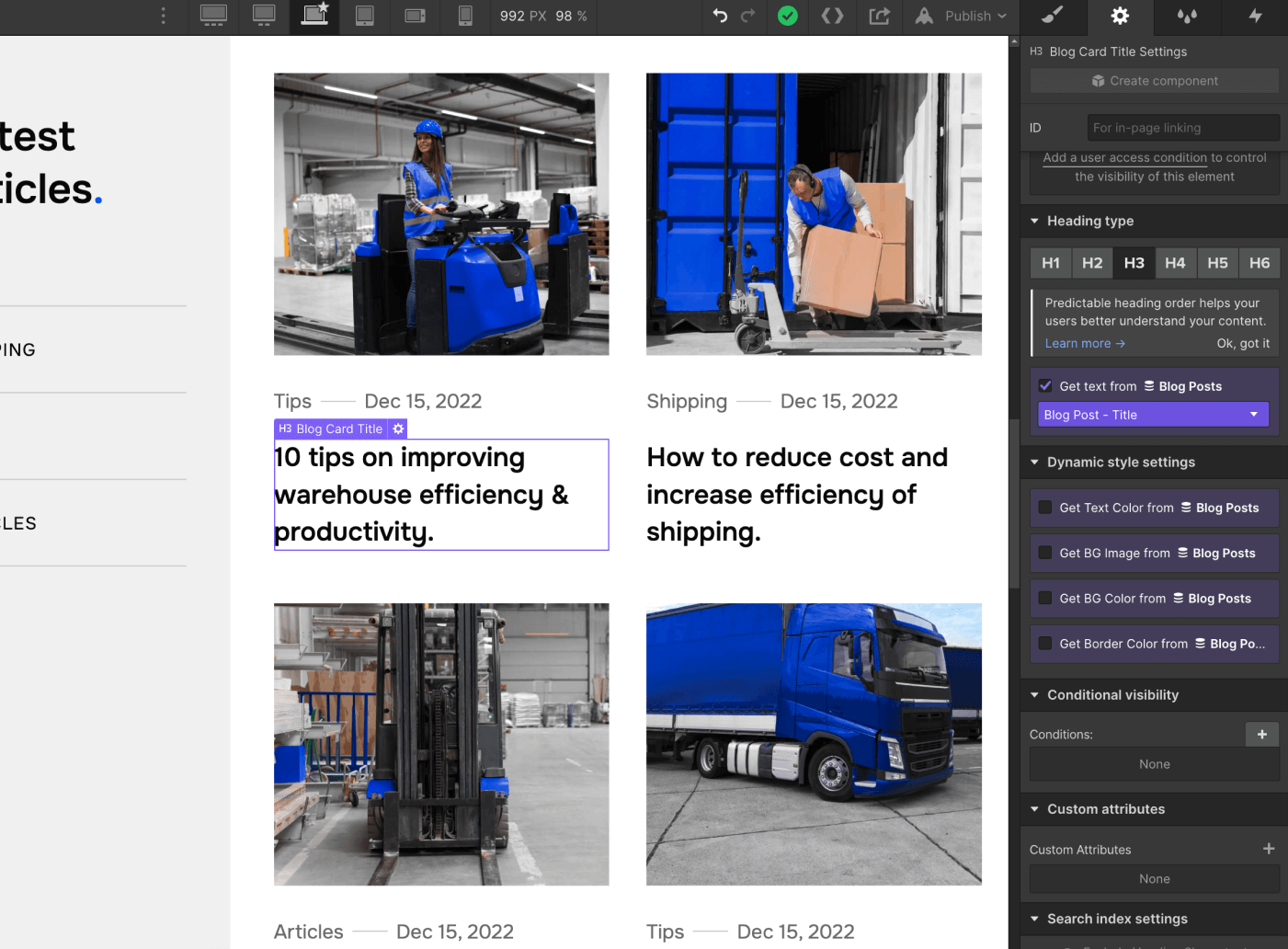 CMS Content - Cargo X Webflow Template