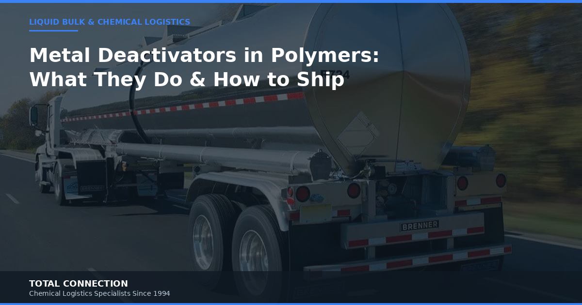 Metal Deactivators in Polymers: What They Do and How to Ship Them