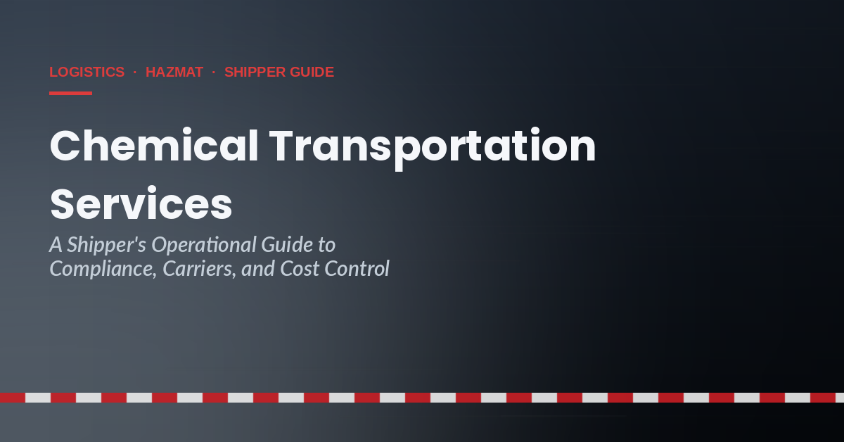 Chemical Transportation Services: A Shipper's Operational Guide to Compliance, Carriers, and Cost Control