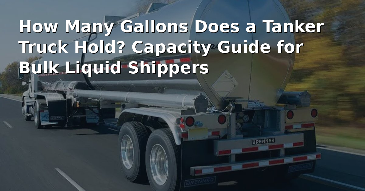 How Many Gallons Does a Tanker Truck Hold? Capacity Guide for Bulk Liquid Shippers