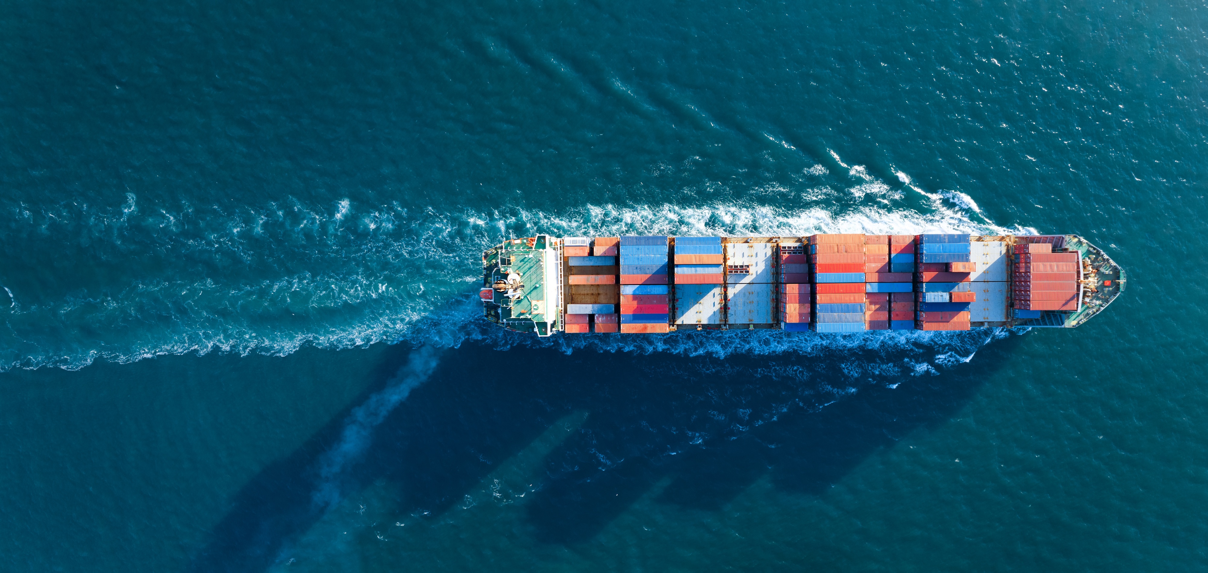 Stacked shipping containers at a marine terminal