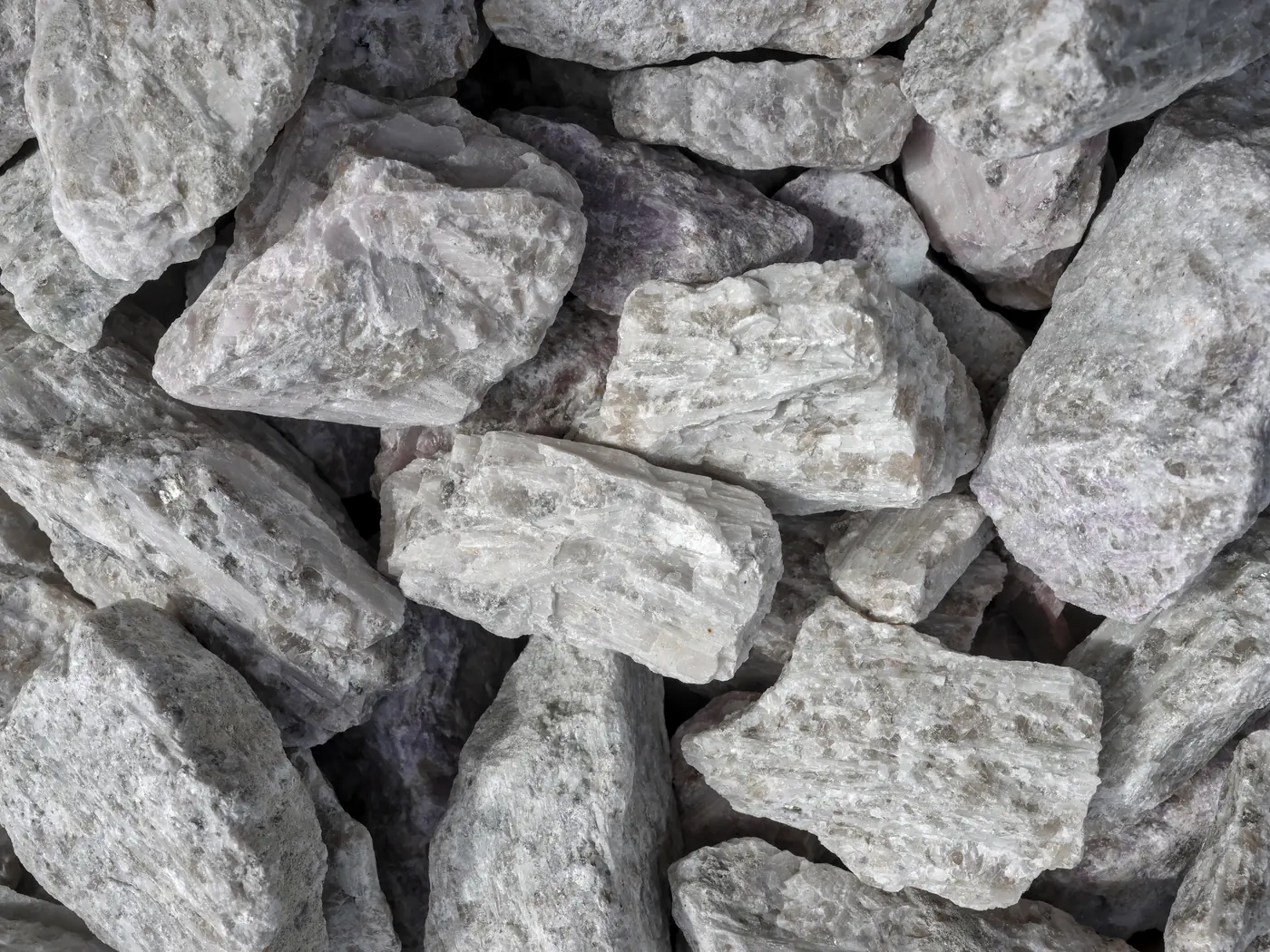Crushed stone aggregate ready for bulk loading