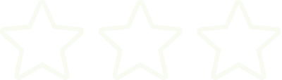 Three white five-point stars aligned horizontally on a pale background.