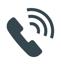 Telephone handset with sound waves indicating a call or communication.
