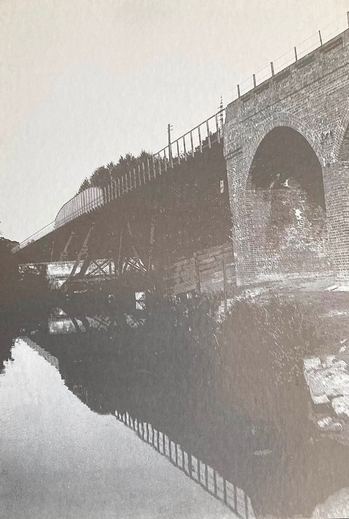 The railway bridge & viaduct that took trains to Freshwater seen here crossing over Hunnyhill in a photo of 1907.