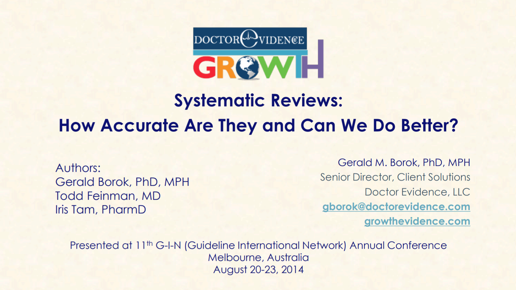 Systematic Reviews-How Accurate Are They and Can We Do Better
