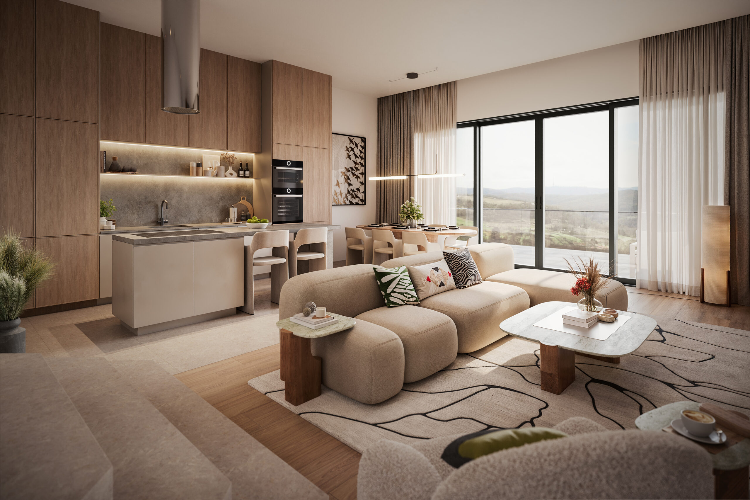 Living room interior of Residence A1