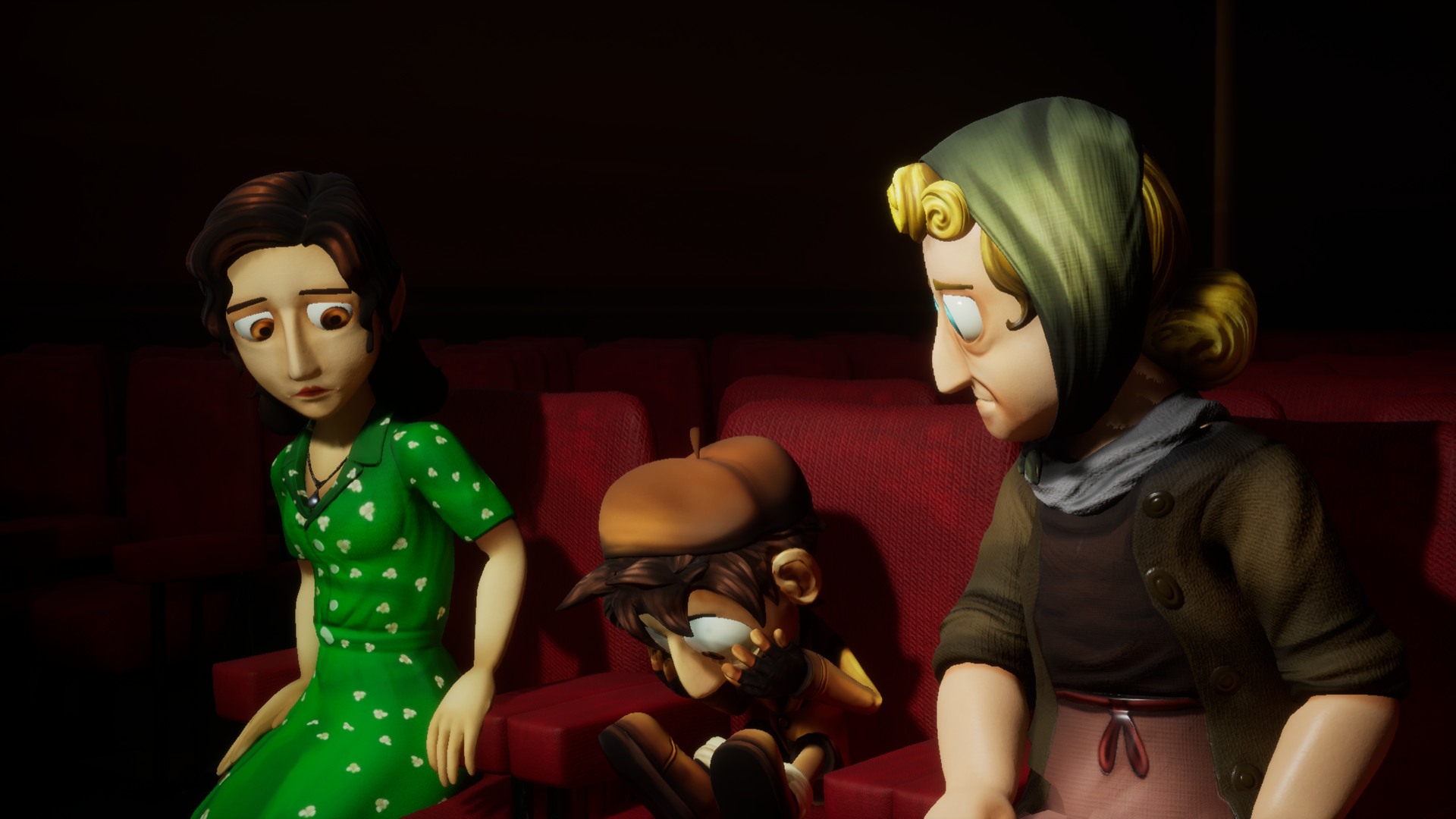 The family together in a cinema