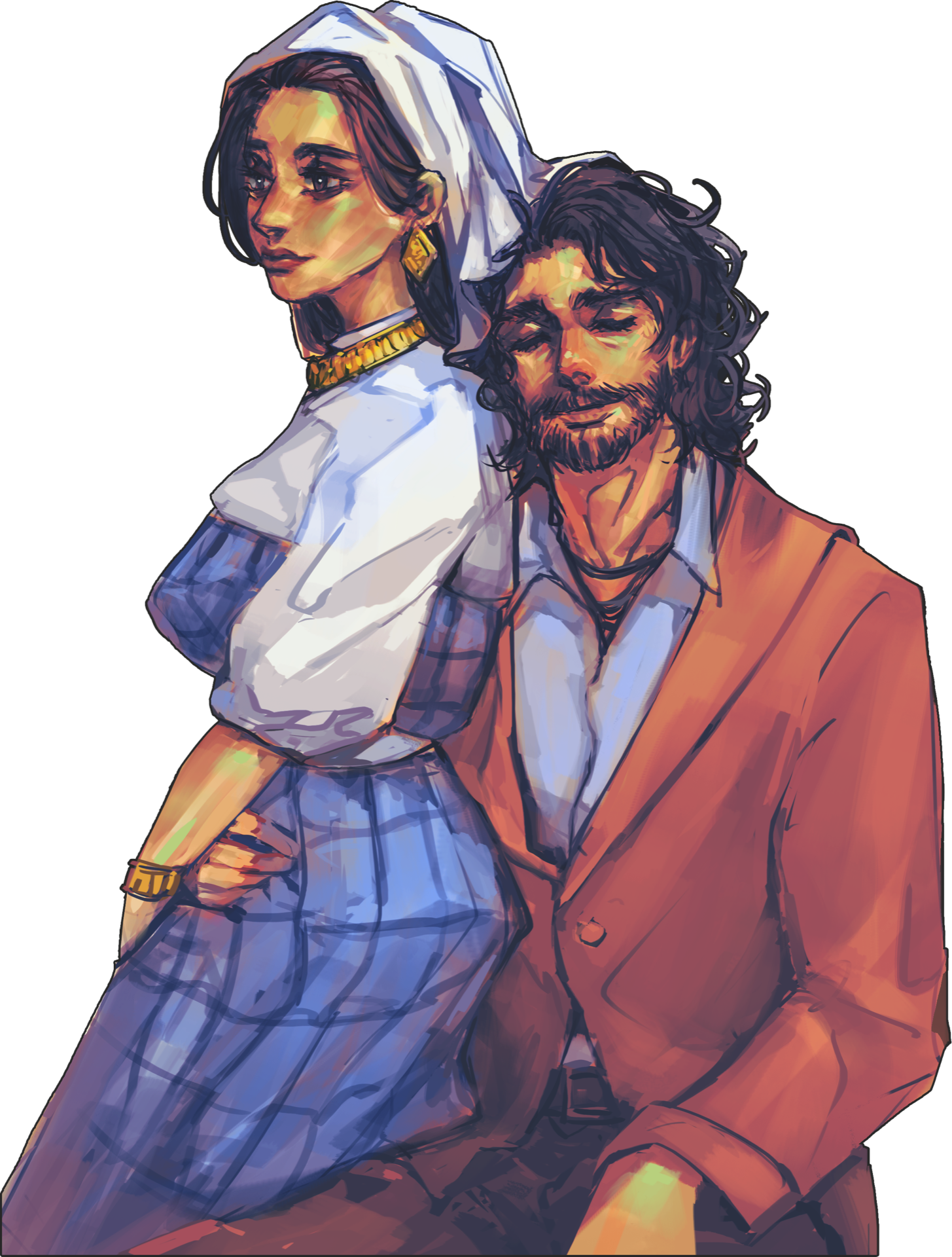 Concept art of Neta and her partner from Tears of Libya