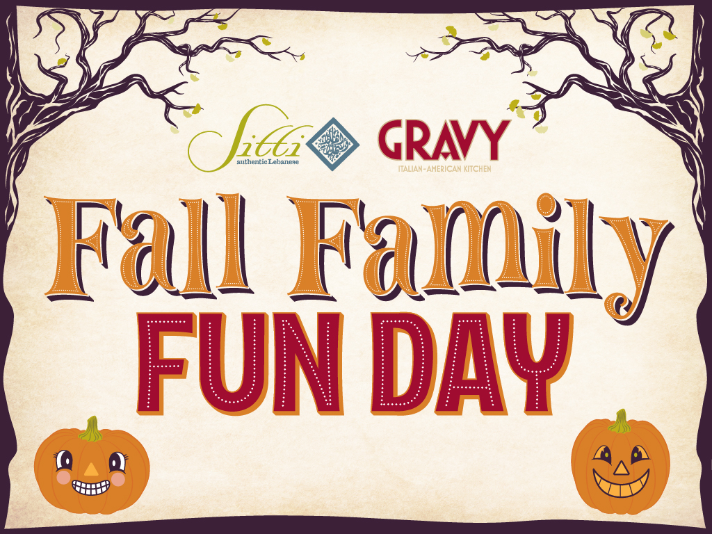 a graphic with the words Fall Family Fun Day