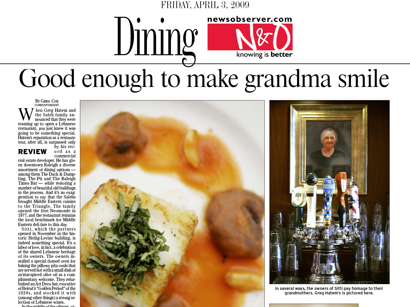 an image of a newspaper article with the headline Good Enough to Make Grandma Smile
