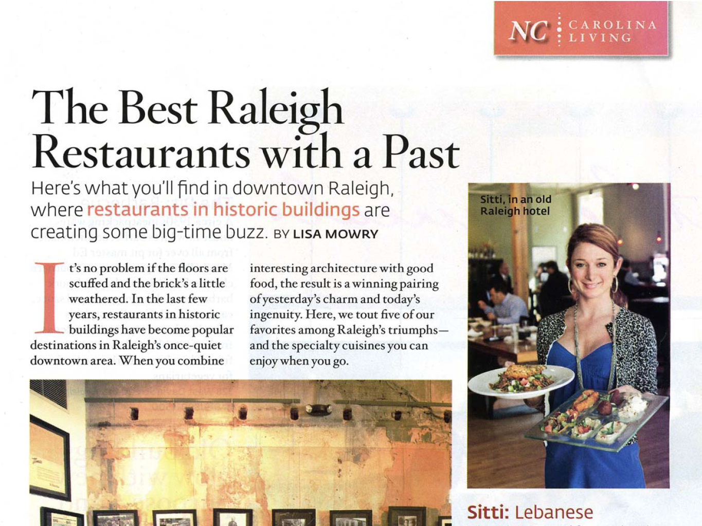 an image of an article with the headline The Best Raleigh Restaurants with a Past