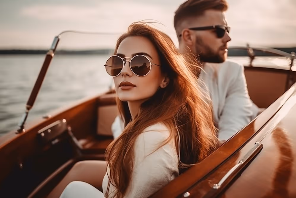 Woman riding in car stock image