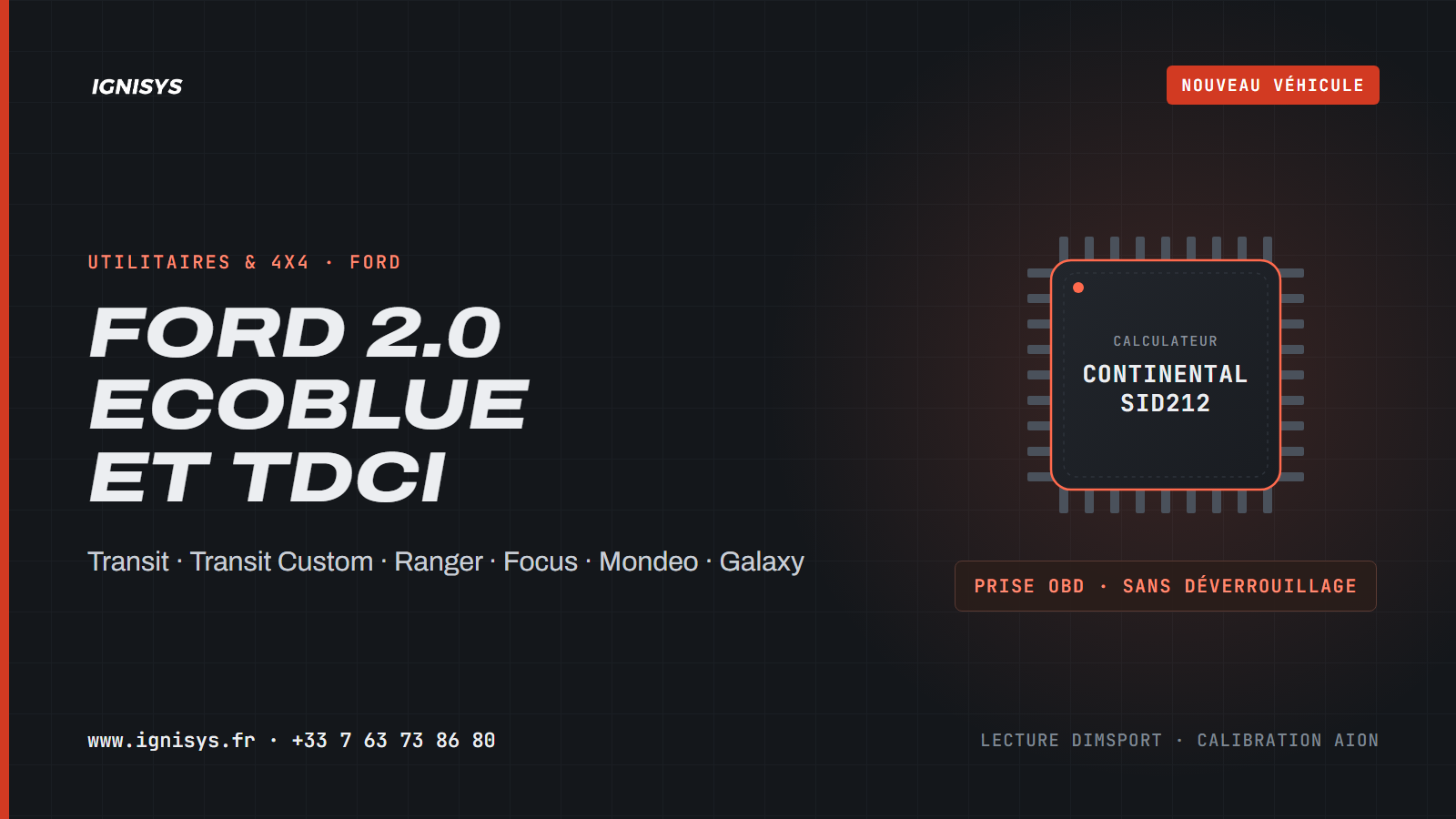 Ford Transit, Ranger et 2.0 EcoBlue : intervention par la prise OBD