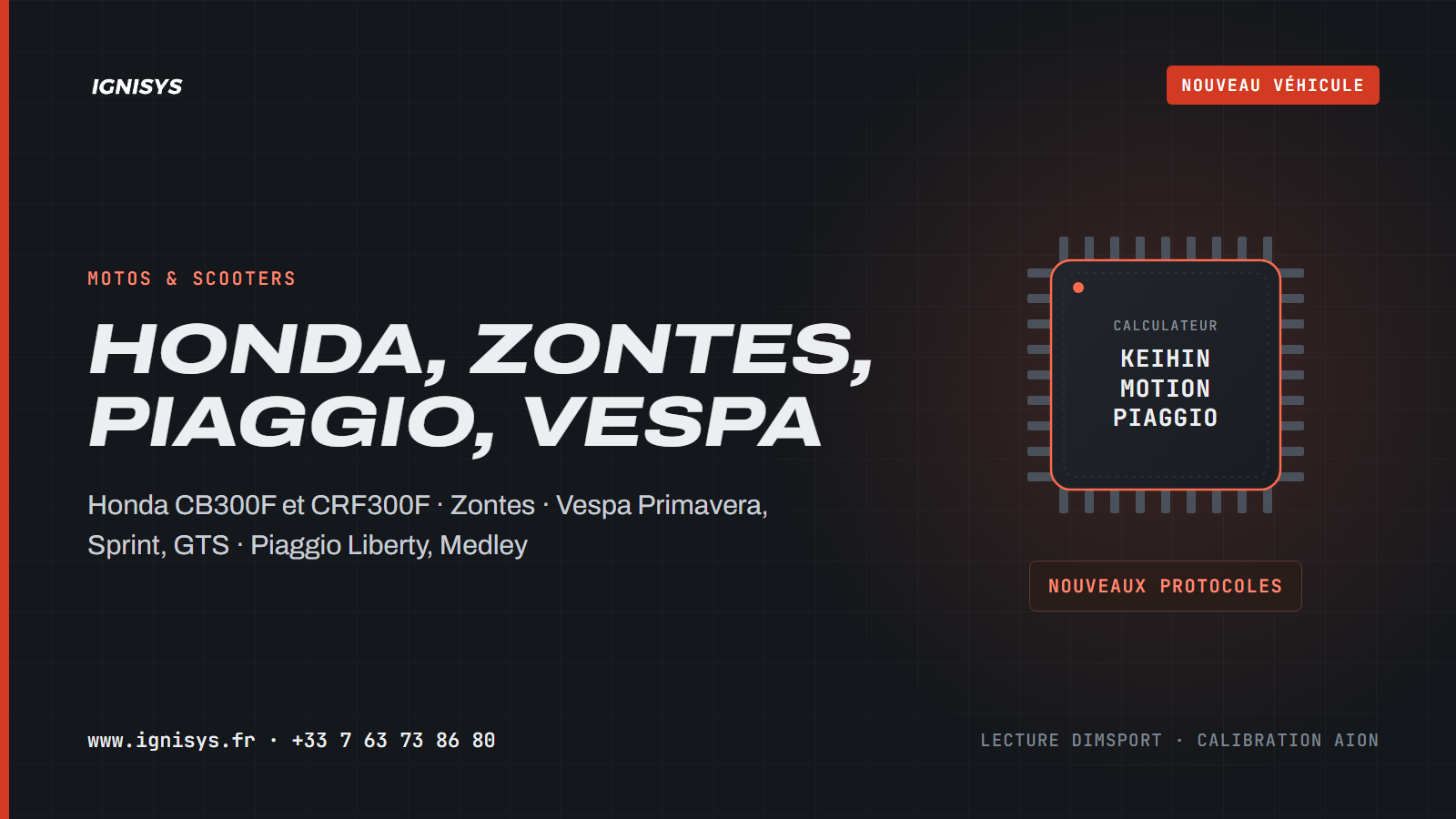 Motos et scooters : Honda, Zontes, Piaggio et Vespa