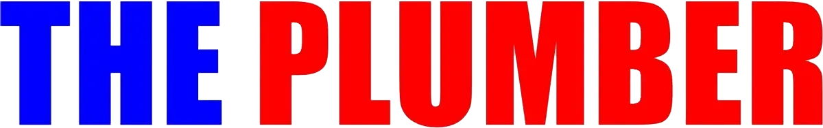 Logo with text 'THE' in blue and 'PLUMBER' in red bold uppercase letters.