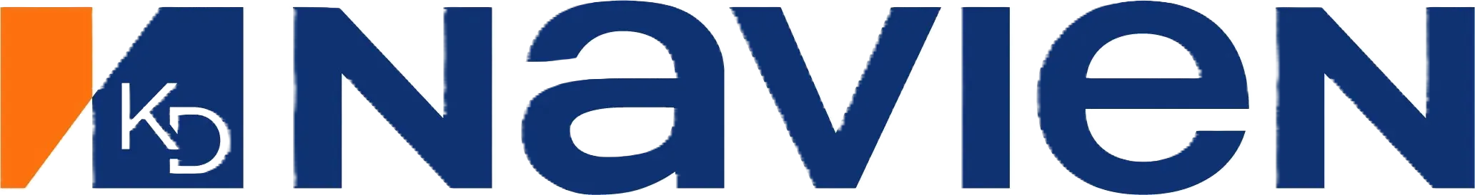 Navien company logo with stylized KD letters inside a blue and orange geometric shape.
