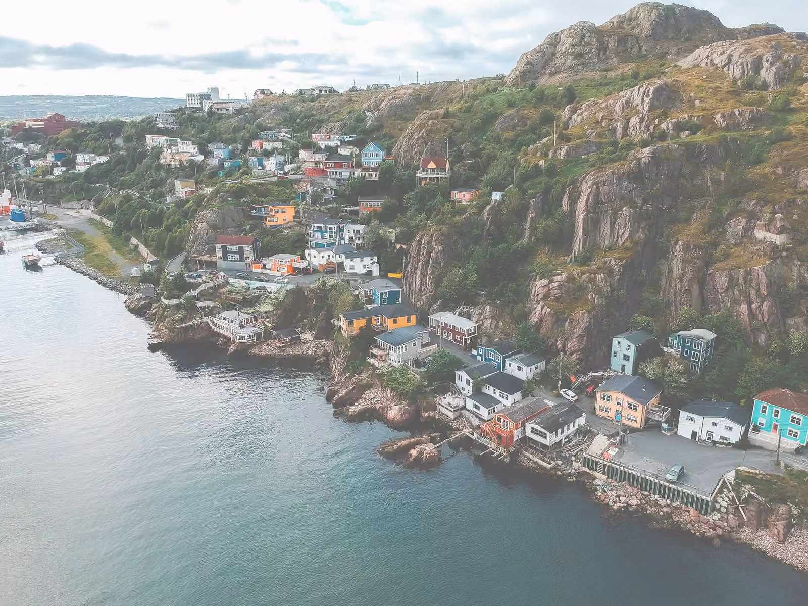 A photo of coastal homes in Newfoundland.