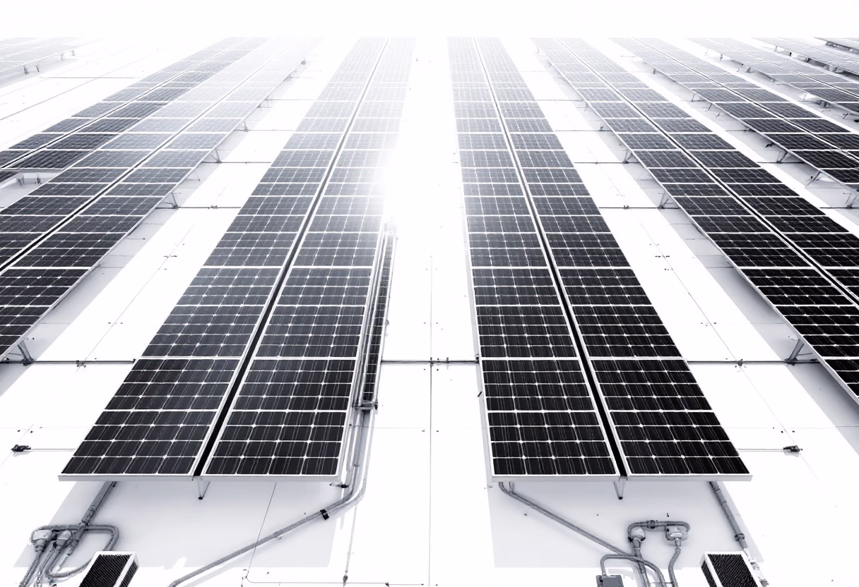 image of solar panels on rooftops for a solar panel installer