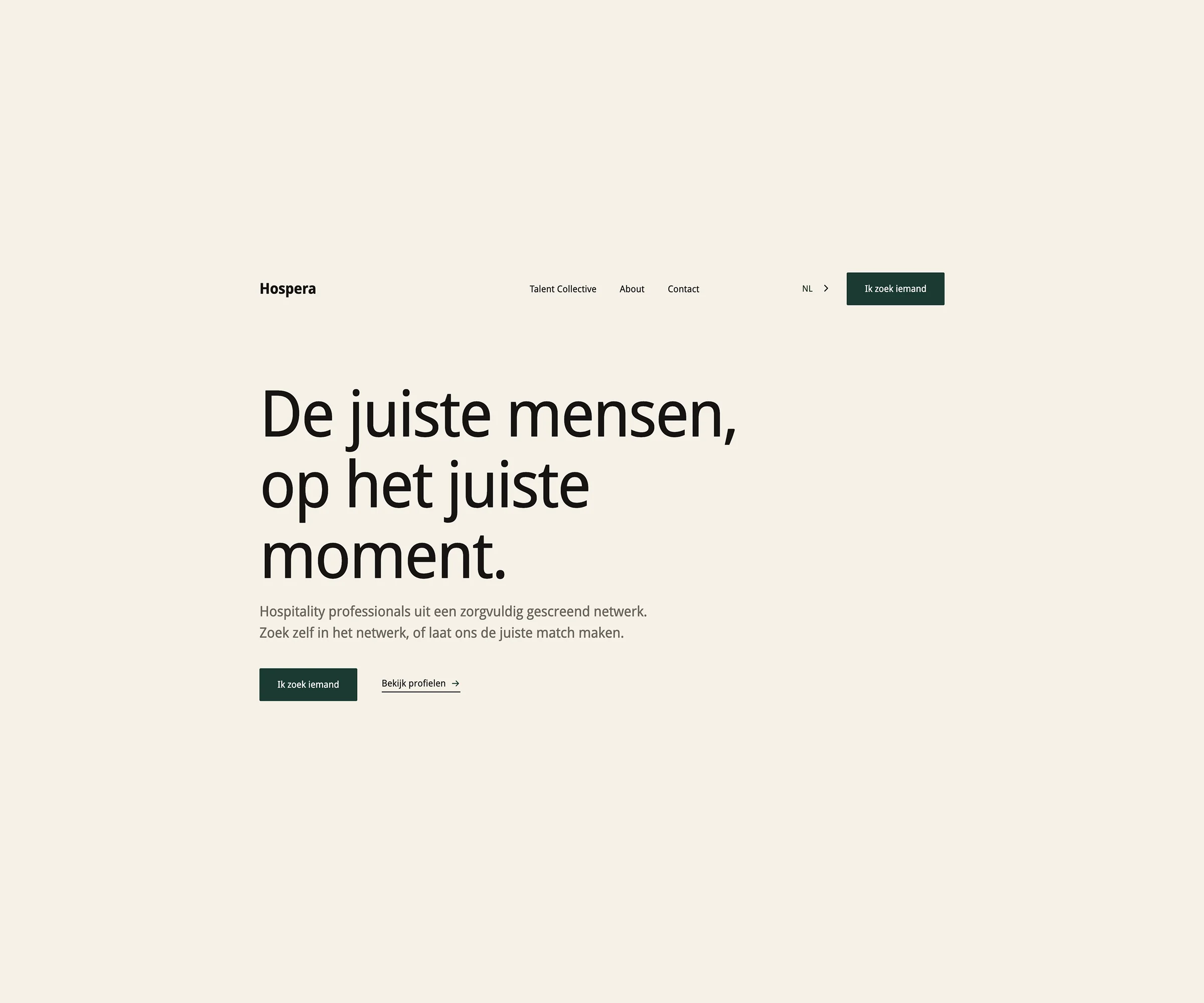 Hospera heeft het talent. Wij bouwden de plek waar de horeca het vindt.