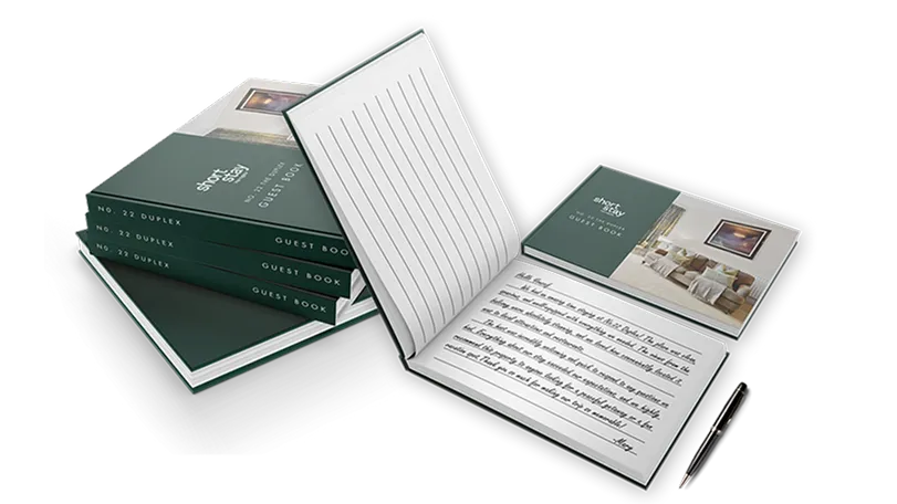 Short Stay Harrogate guest book for guests to leave messages