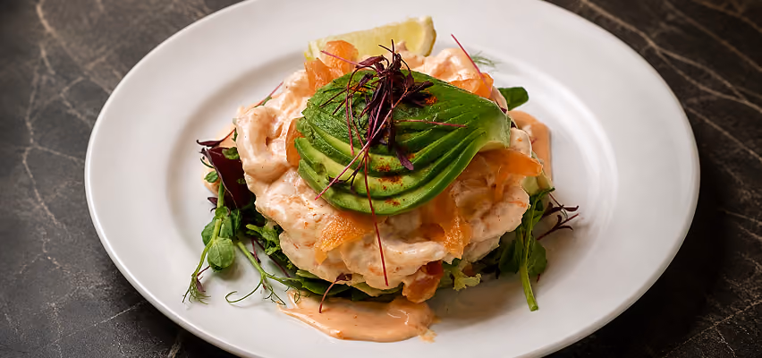 Seafood and avocado dish at William & Victoria, Harrogate
