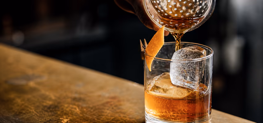 Cocktail being poured at Hales Bar, Harrogate