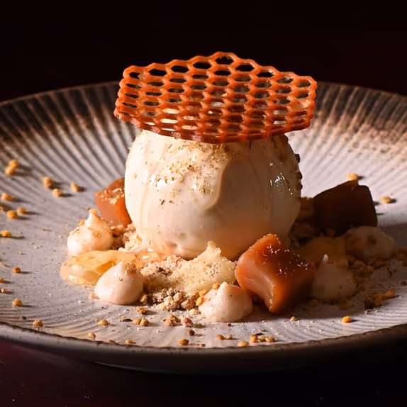 Plated dessert at The Tannin Level, Harrogate