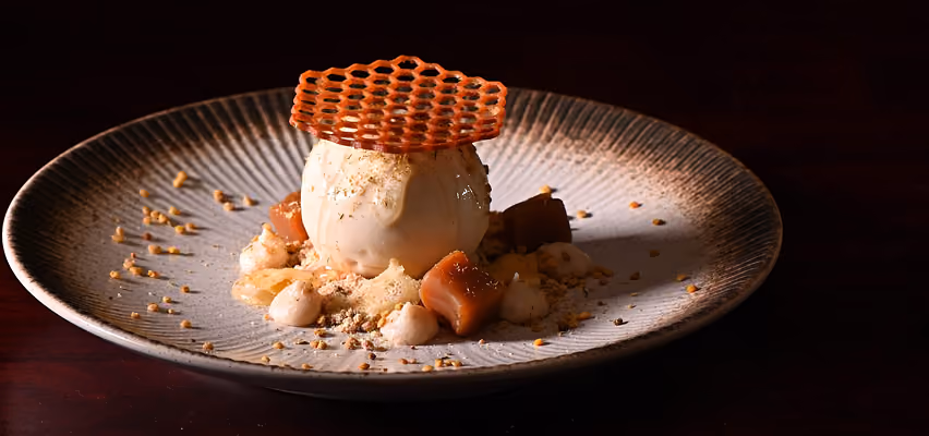 Plated dessert at The Tannin Level, Harrogate