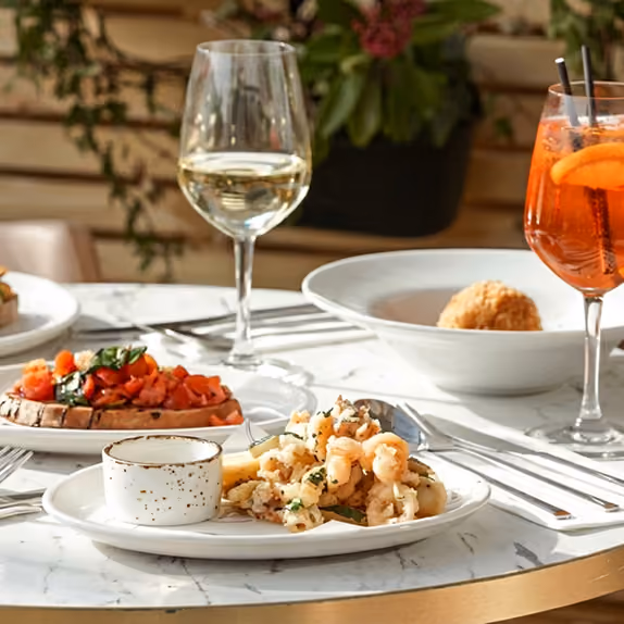 Italian dishes and wine at Pranzo Italian, Harrogate
