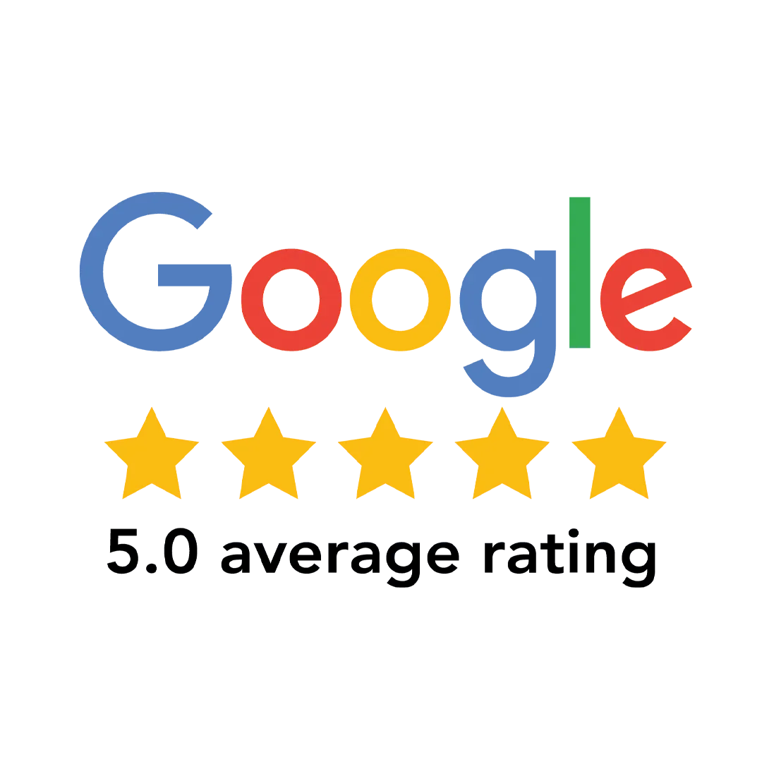 Google reviews, 5.0 average rating