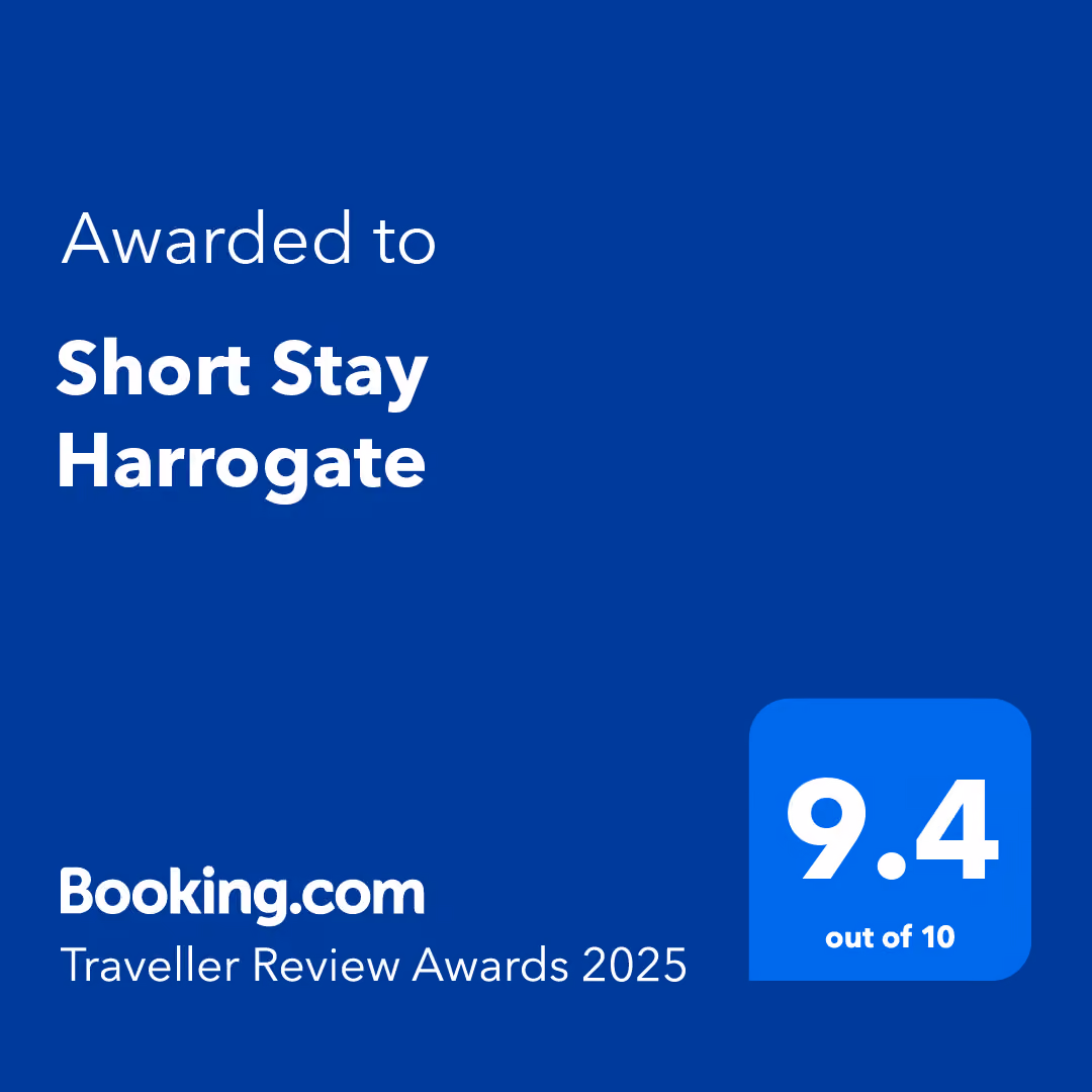 Booking.com Traveller Review Award 2025, rated 9.4 for Short Stay Harrogate
