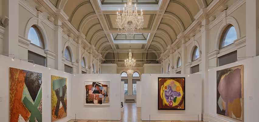 Art gallery hall with chandeliers in Harrogate