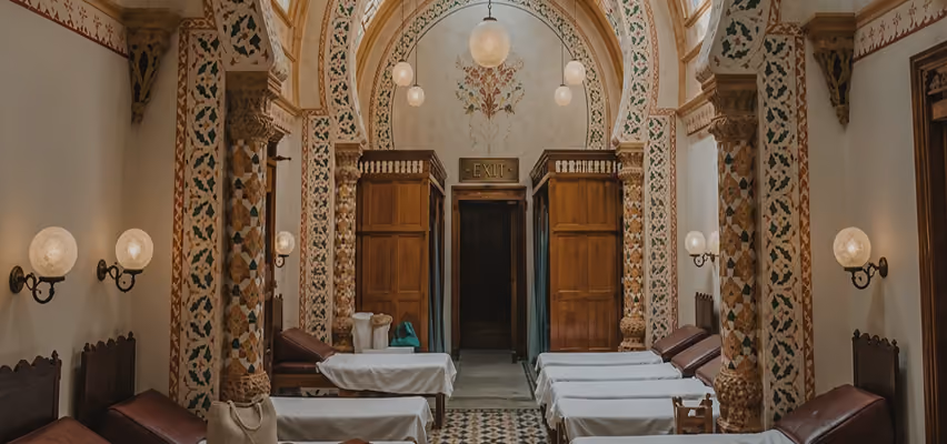 Ornate entrance of the Turkish Baths, Harrogate
