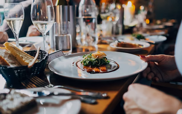 Fine dining plate in a Harrogate restaurant