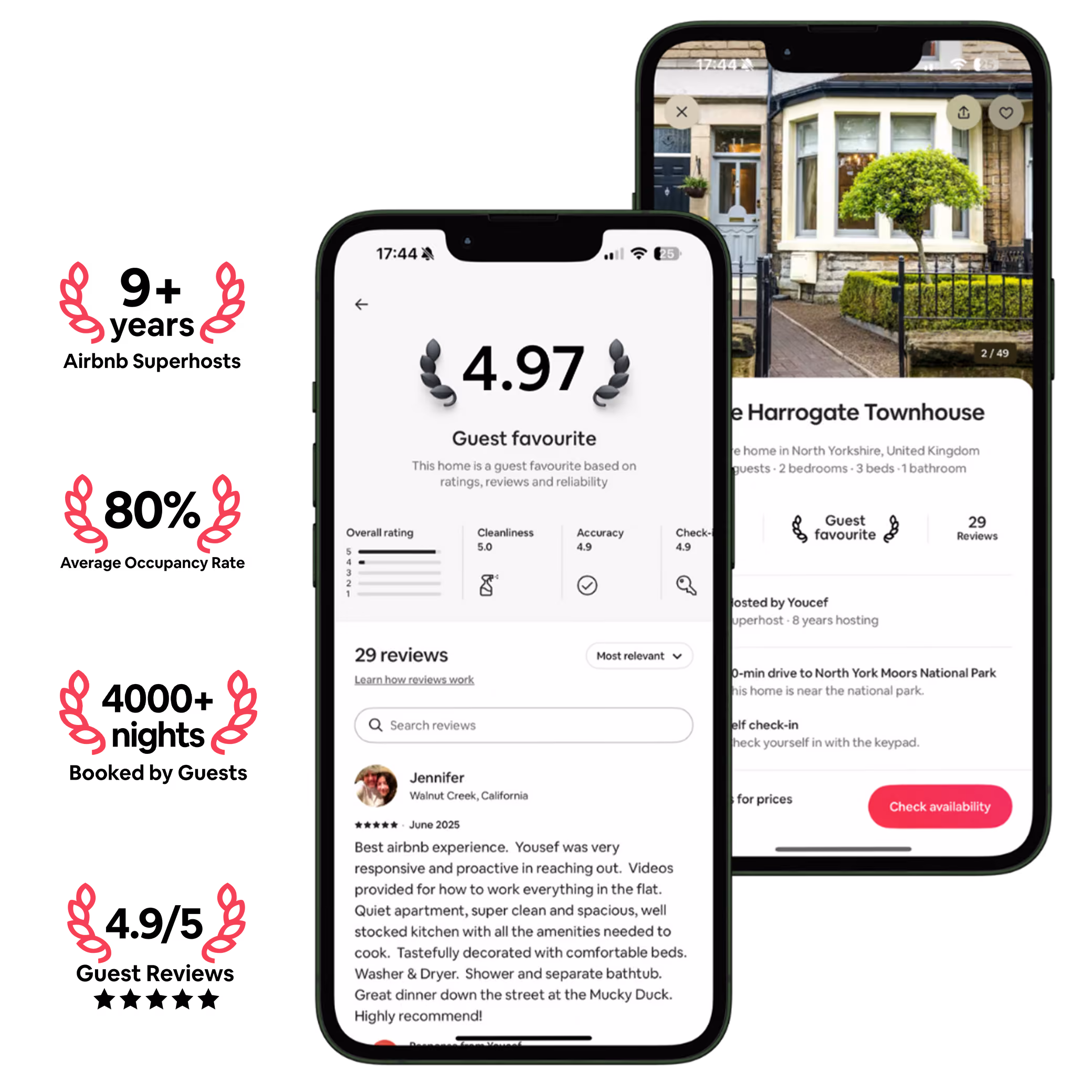 Short Stay Harrogate's Airbnb listing with Superhost status and guest reviews