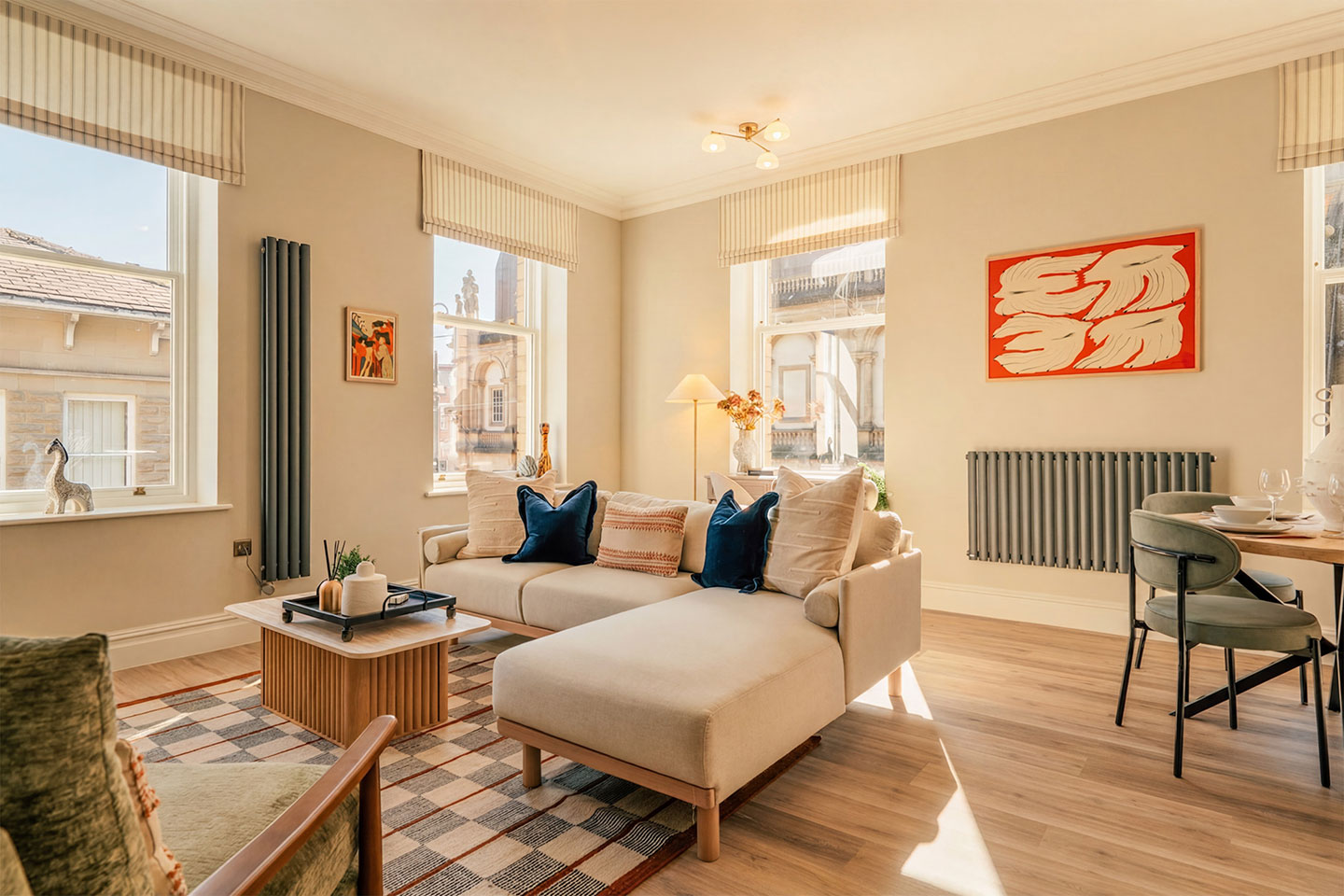 Living room at St James Apartments, Harrogate