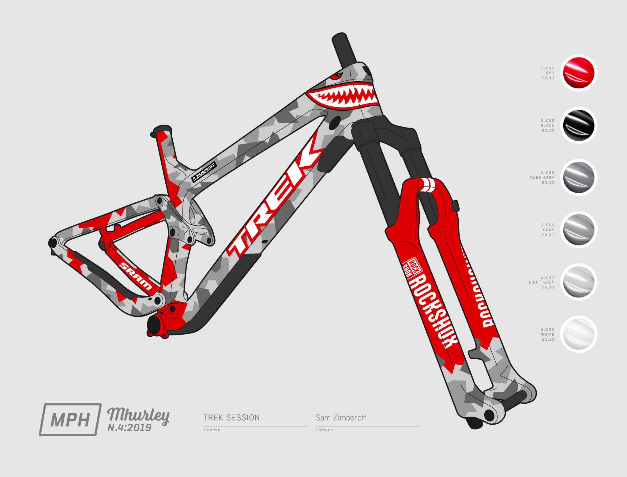 2019 N4 & N5 Trek Downhill & Trail MTBs Design Rendering