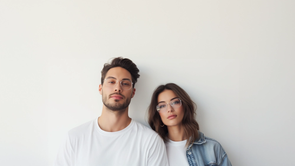 A composed image of Geoff & leona with a minimal tone