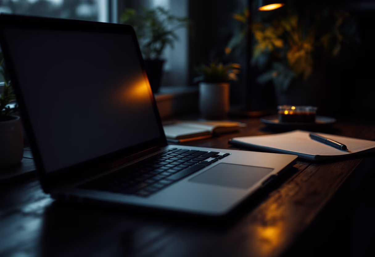 [background image] image of topdown photo of desk with laptop (for a food and agtech)