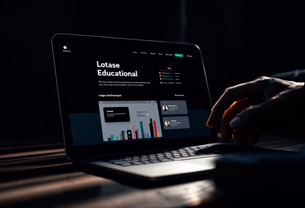 [interface] image of a computer showcasing educational software (for an edtech)
