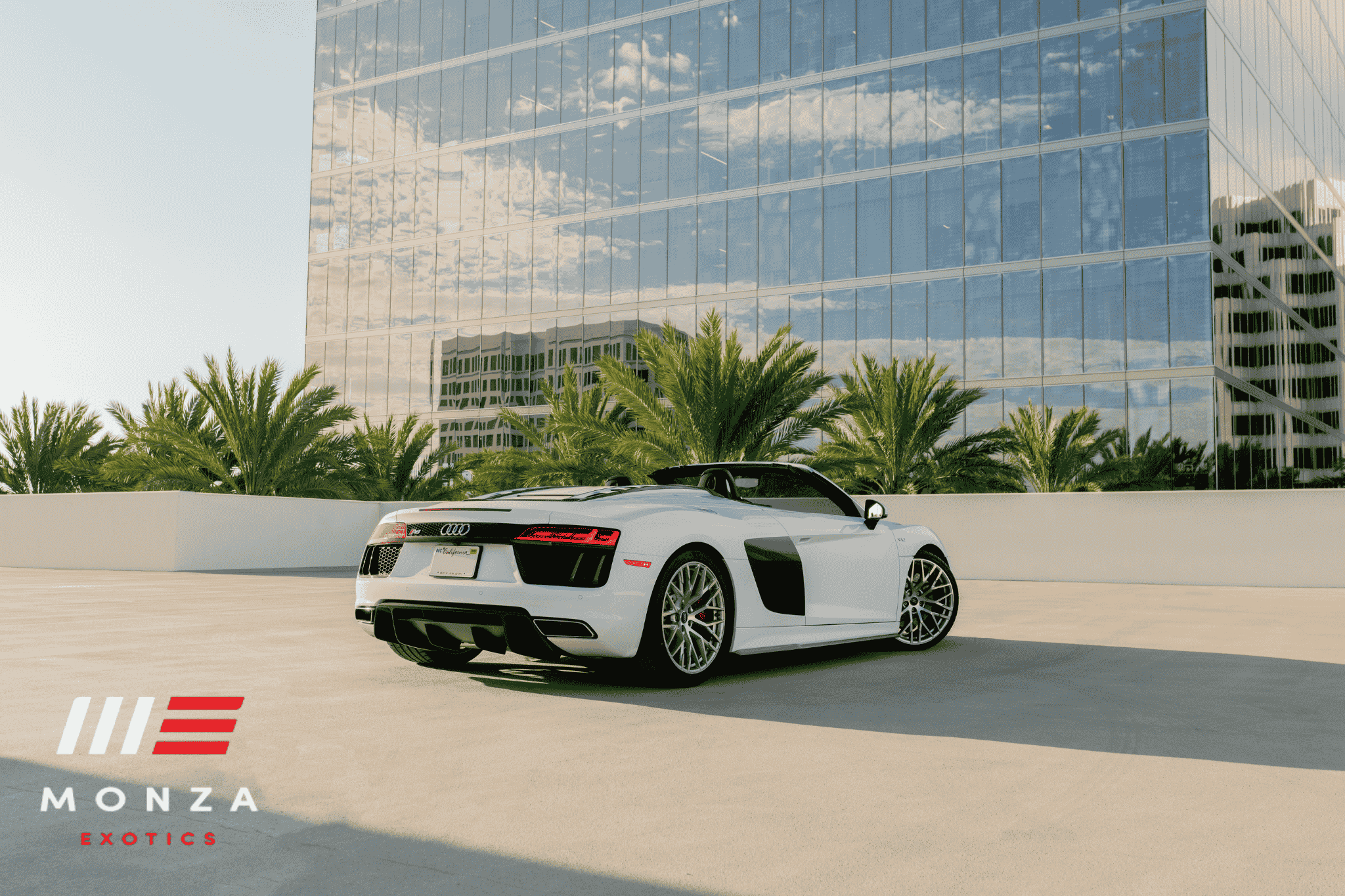 2024 Audi R8 V10 Spyder exterior White SoCal rental