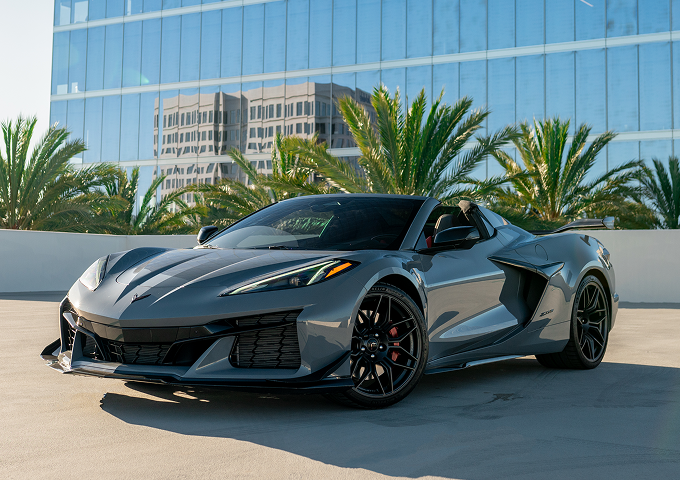 2024 Corvette Z06 Grey supercar available for rent in Los Angeles