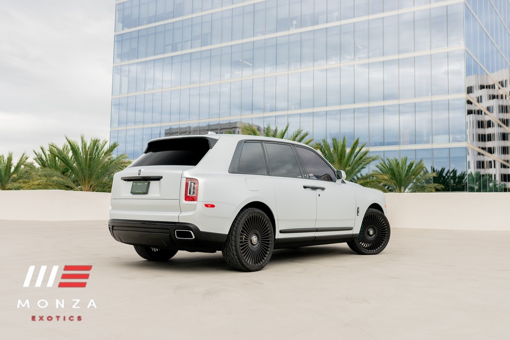 Rolls-Royce Cullinan White rear angle luxury SUV Southern California